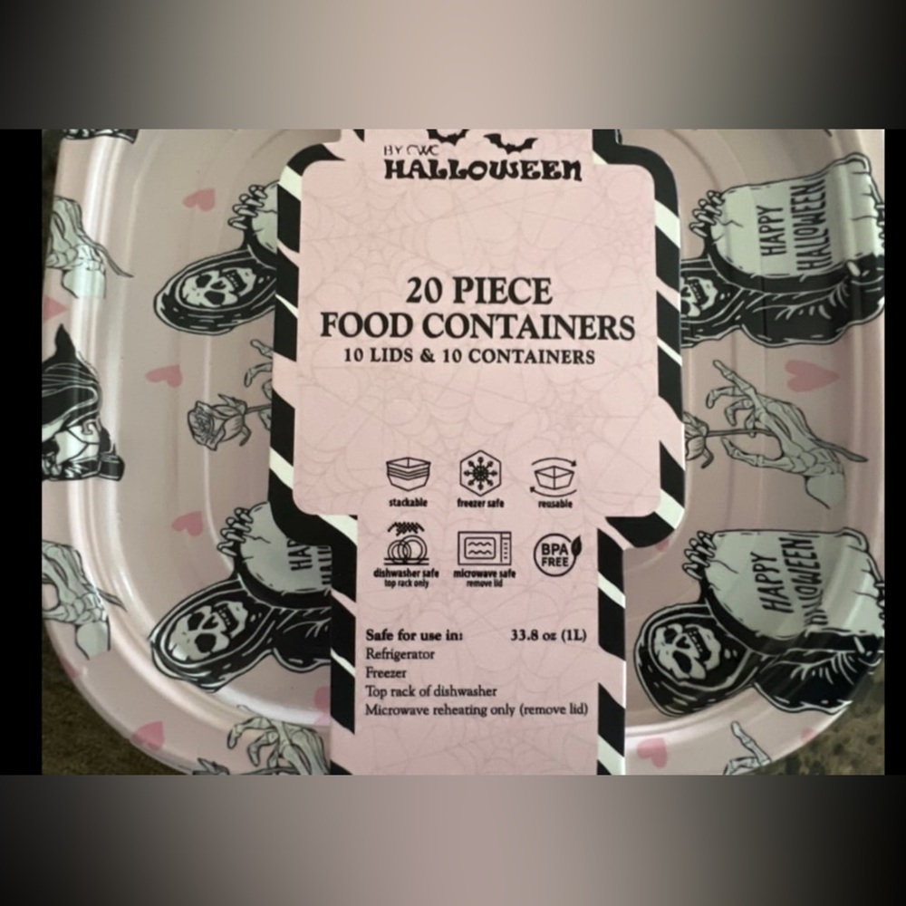 Halloween New Scream Ghostface White and Pink Food Containers Tiktok viral